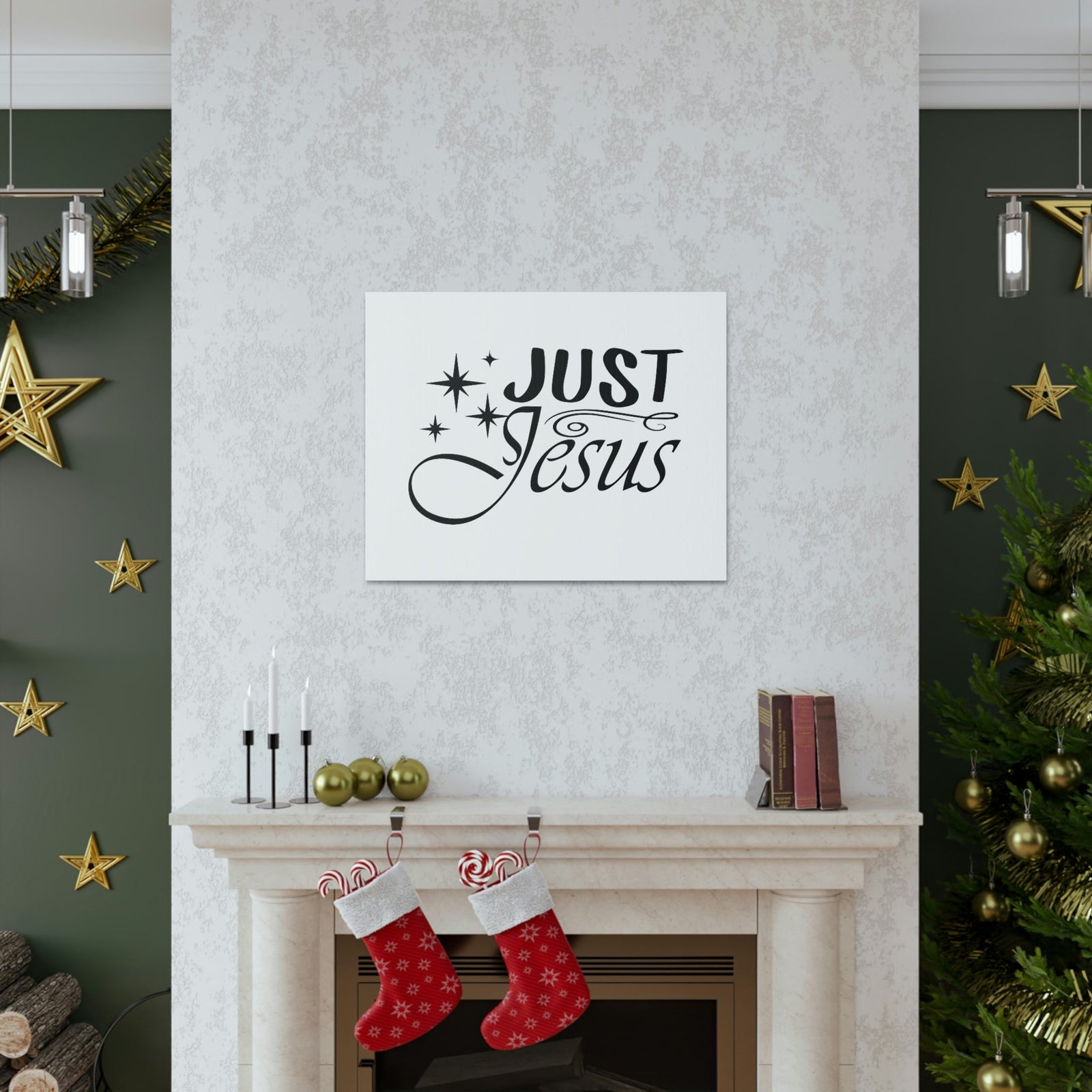 Scripture Walls Just Jesus 1 Timothy 2:5 Stars Christian Wall Art Bible Verse Print Ready to Hang Unframed-Express Your Love Gifts