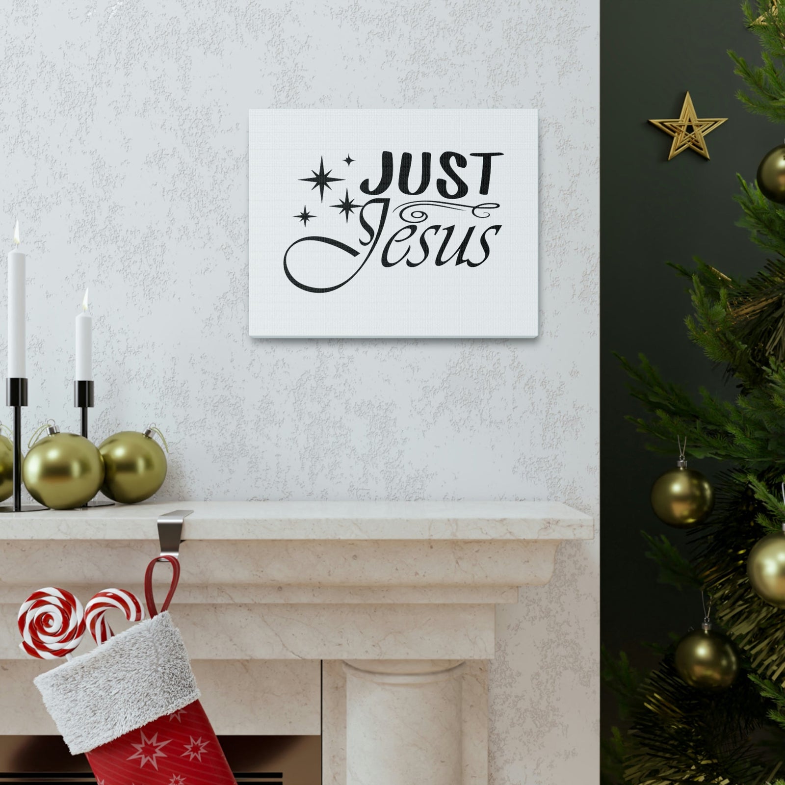 Scripture Walls Just Jesus 1 Timothy 2:5 Stars Christian Wall Art Bible Verse Print Ready to Hang Unframed-Express Your Love Gifts