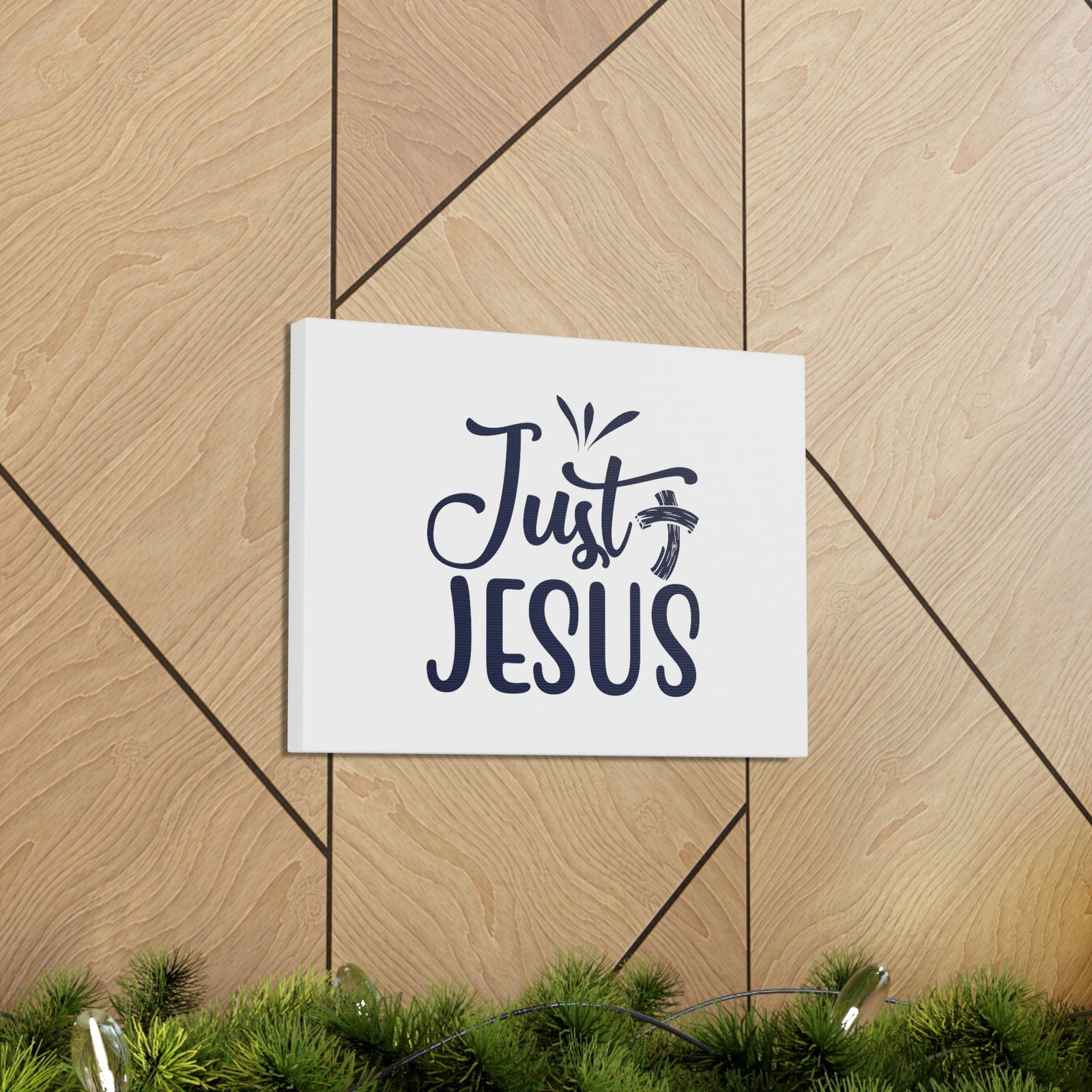Scripture Walls Just Jesus John 14:6 Bended Cross Christian Wall Art Bible Verse Print Ready to Hang Unframed-Express Your Love Gifts