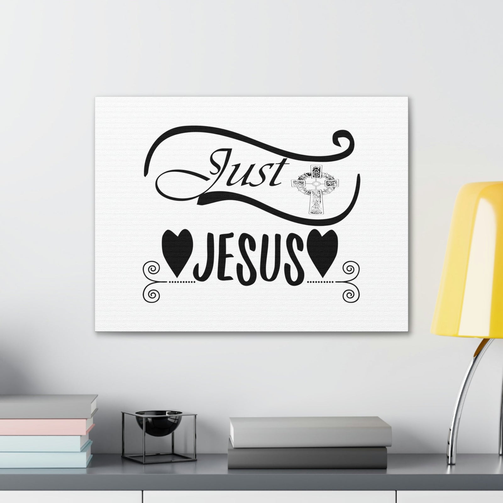 Scripture Walls Just Jesus John 14:6 Double Hearts Christian Wall Art Bible Verse Print Ready to Hang Unframed-Express Your Love Gifts