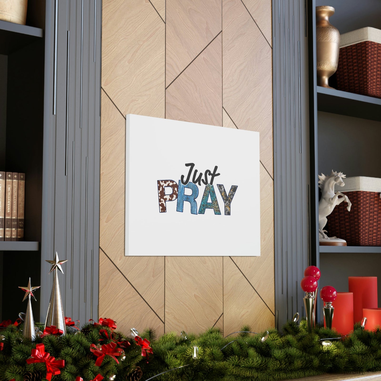 Scripture Walls Just Pray Ephesians 6:18 White Christian Wall Art Bible Verse Print Ready to Hang Unframed-Express Your Love Gifts