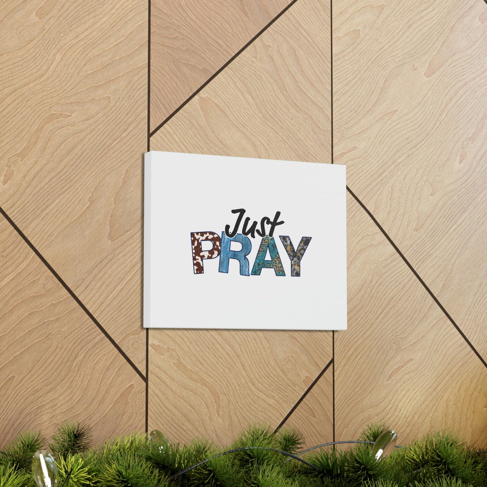 Scripture Walls Just Pray Ephesians 6:18 White Christian Wall Art Bible Verse Print Ready to Hang Unframed-Express Your Love Gifts