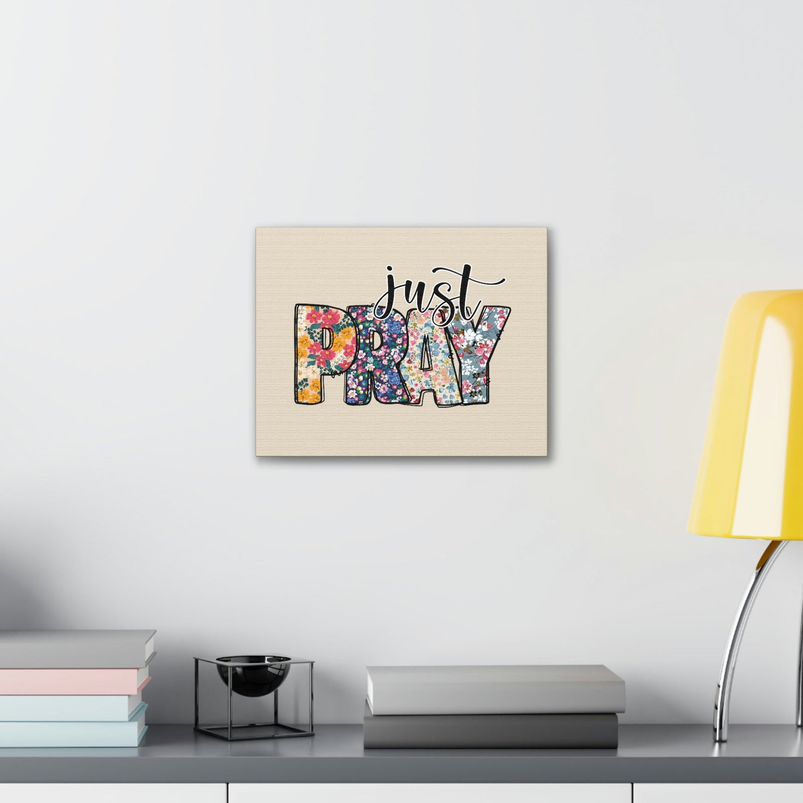 Scripture Walls Just Pray Floral Pastel Romans 12:12 Bible Verse Canvas Christian Wall Art Ready to Hang Unframed-Express Your Love Gifts