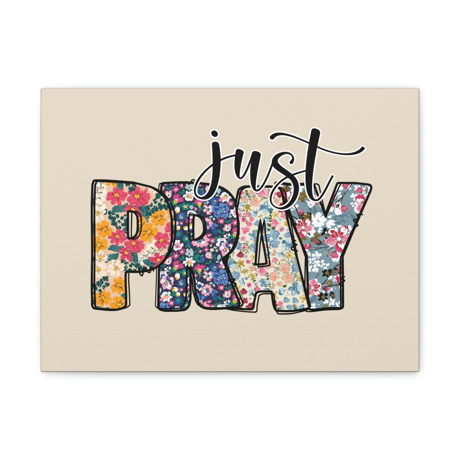 Scripture Walls Just Pray Floral Pastel Romans 12:12 Bible Verse Canvas Christian Wall Art Ready to Hang Unframed-Express Your Love Gifts