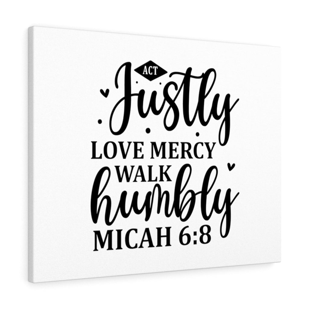 Scripture Walls Justly Walk Humbly Micah 6:8 Bible Verse Canvas Christian Wall Art Ready to Hang Unframed-Express Your Love Gifts