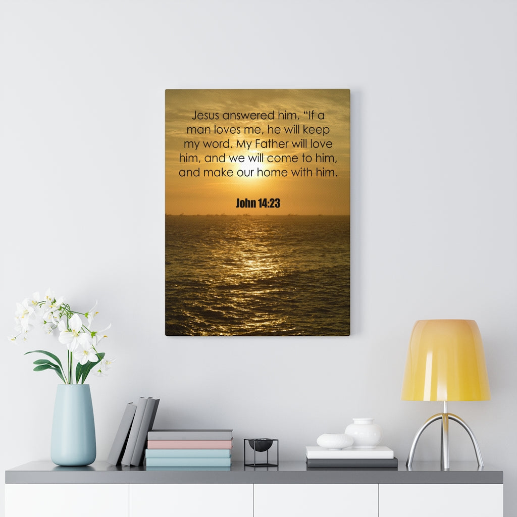 Scripture Walls Keep My Word John 14:23 Bible Verse Canvas Christian Wall Art Ready to Hang Unframed-Express Your Love Gifts