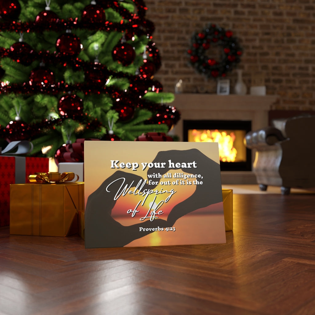 Scripture Walls Keep Your Heart Proverbs 4:23 Bible Verse Canvas Christian Wall Art Ready to Hang Unframed-Express Your Love Gifts