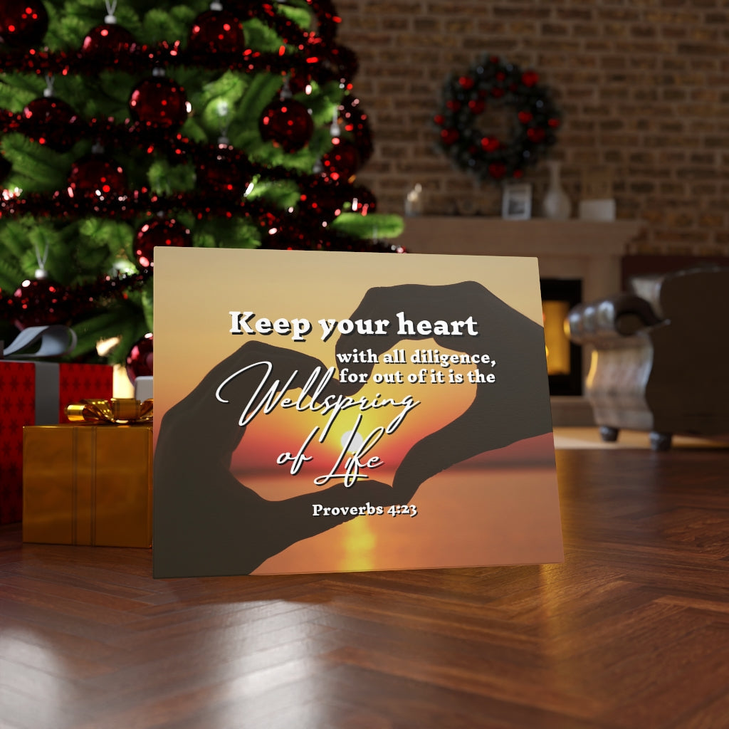 Scripture Walls Keep Your Heart Proverbs 4:23 Bible Verse Canvas Christian Wall Art Ready to Hang Unframed-Express Your Love Gifts