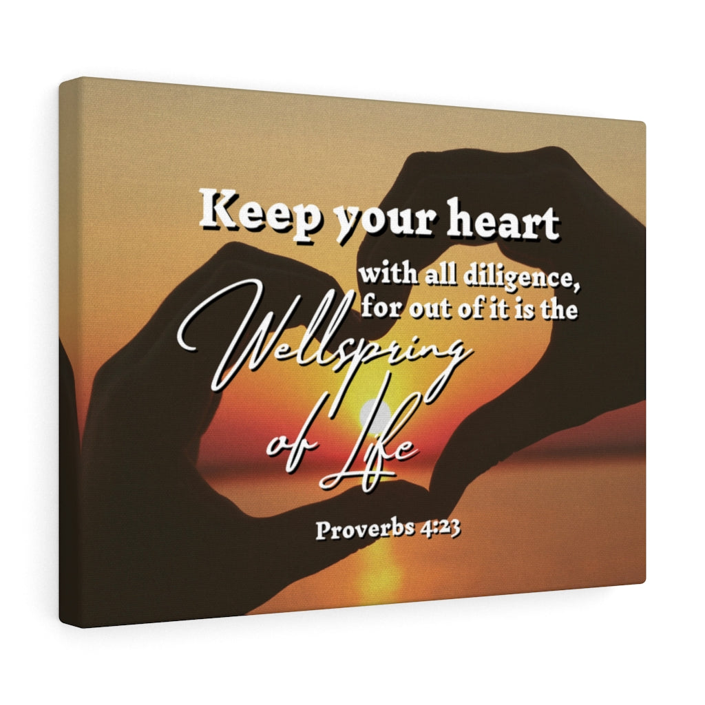 Scripture Walls Keep Your Heart Proverbs 4:23 Bible Verse Canvas Christian Wall Art Ready to Hang Unframed-Express Your Love Gifts