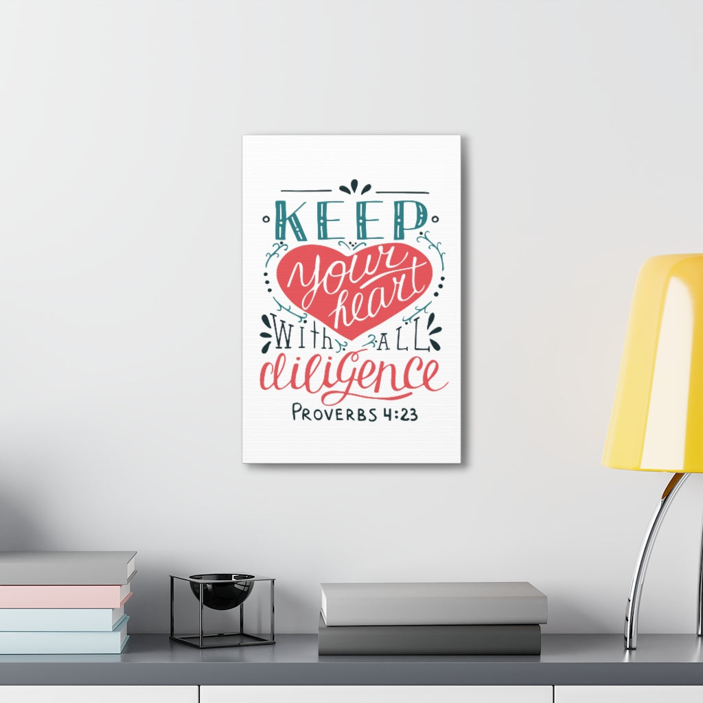 Scripture Walls Keep Your Heart Proverbs 4:23 Christian Wall Art Bible Verse Print Ready To Hang Unframed-Express Your Love Gifts