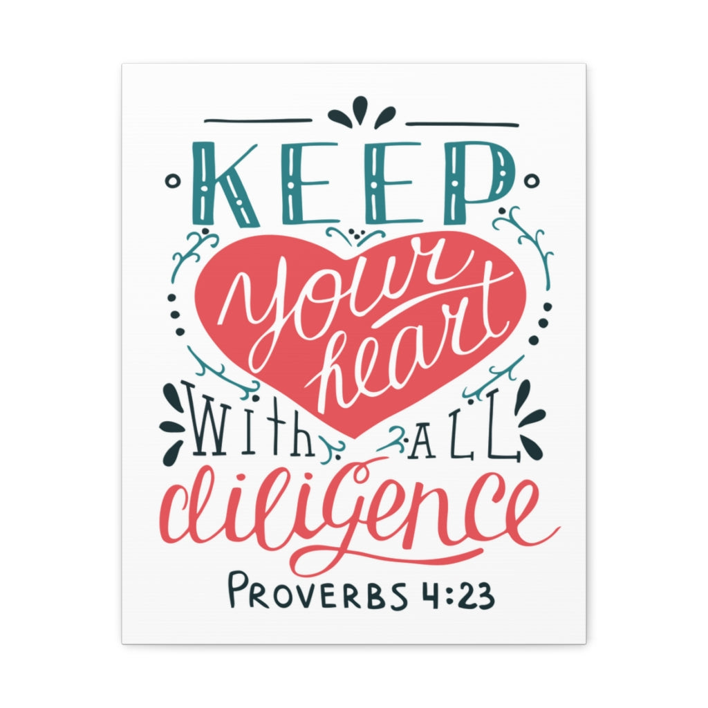 Scripture Walls Keep Your Heart Proverbs 4:23 Christian Wall Art Bible Verse Print Ready To Hang Unframed-Express Your Love Gifts