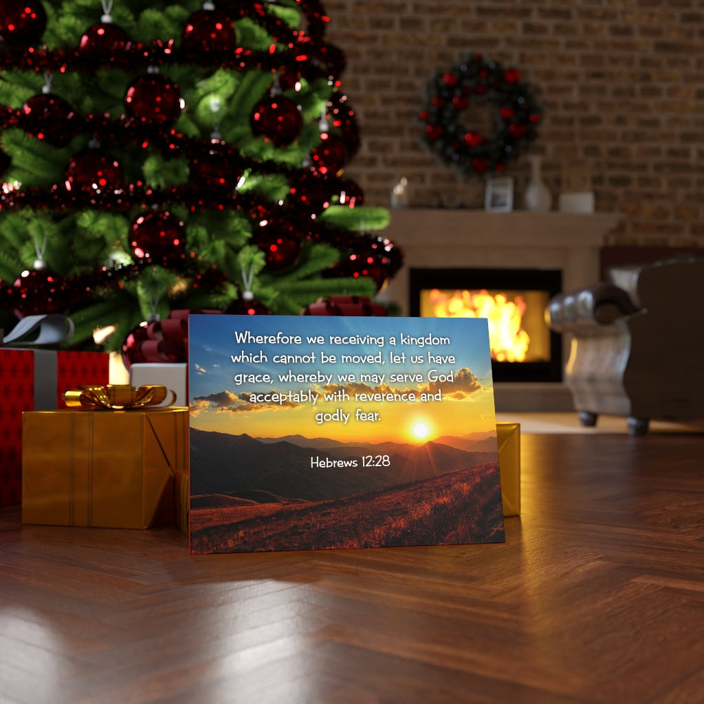Scripture Walls Kingdom Hebrews 12:28 KJV Bible Verse Canvas Christian Wall Art Ready to Hang Unframed-Express Your Love Gifts