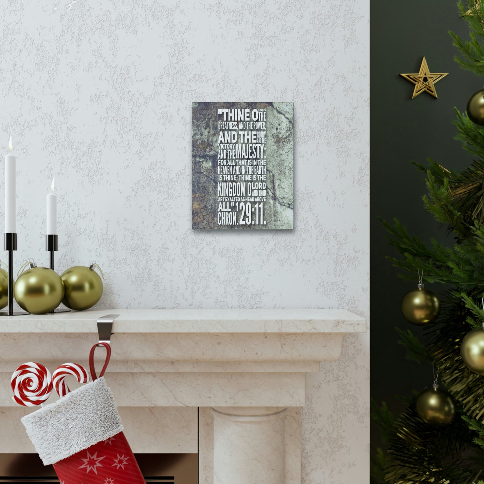 Scripture Walls Kingdom O Lord 1 Chronicles 29:11 Bible Verse Canvas Christian Wall Art Bible Verse Print Ready To Hang Unframed-Express Your Love Gifts