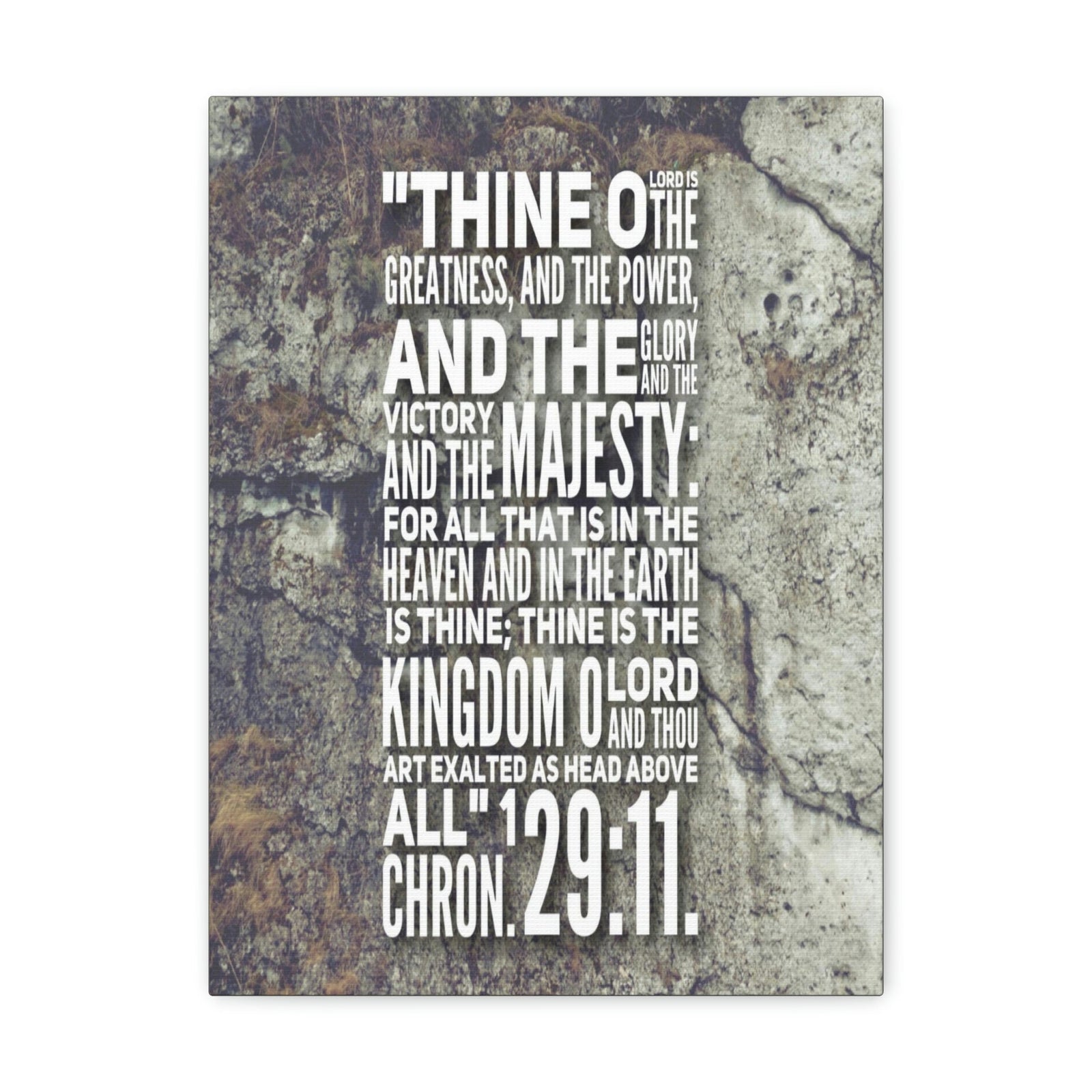 Scripture Walls Kingdom O Lord 1 Chronicles 29:11 Bible Verse Canvas Christian Wall Art Bible Verse Print Ready To Hang Unframed-Express Your Love Gifts