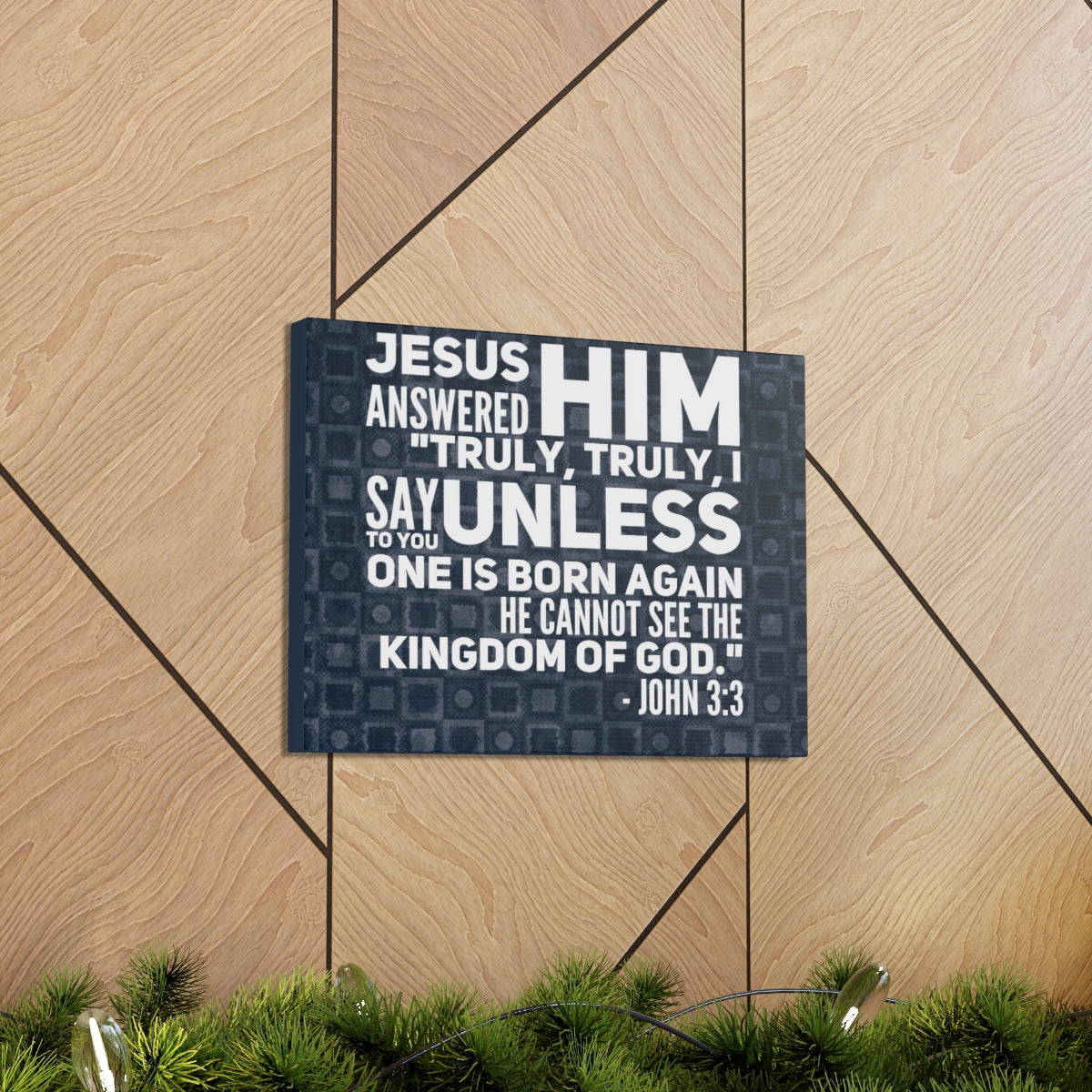 Scripture Walls Kingdom Of God John 3:3 Bible Verse Canvas Christian Wall Art Bible Verse Print Ready To Hang Unframed-Express Your Love Gifts