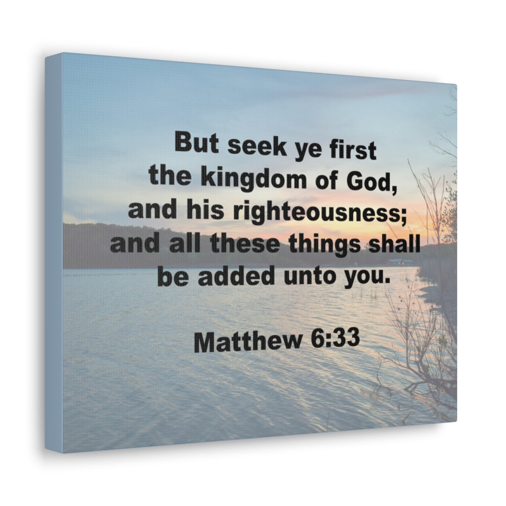 Scripture Walls Kingdom Of God Matthew 6:33 Bible Verse Canvas Christian Wall Art Ready to Hang Unframed-Express Your Love Gifts