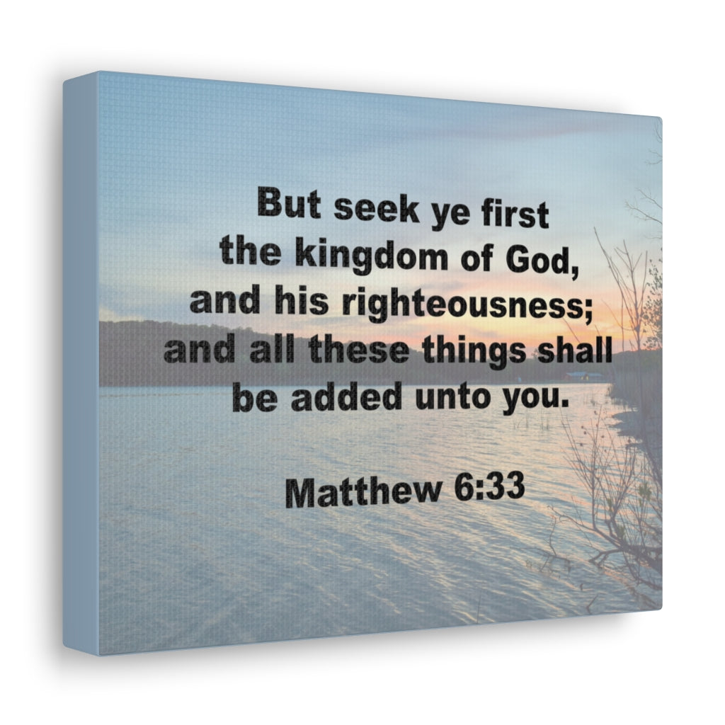 Scripture Walls Kingdom Of God Matthew 6:33 Bible Verse Canvas Christian Wall Art Ready to Hang Unframed-Express Your Love Gifts