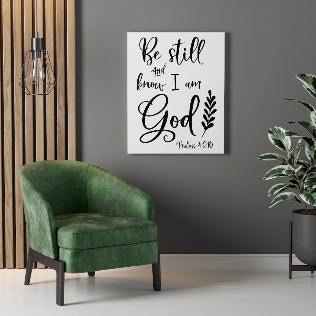 Scripture Walls Know I Am God Proverbs 46:10 Bible Verse Canvas Christian Wall Art Ready to Hang Unframed-Express Your Love Gifts