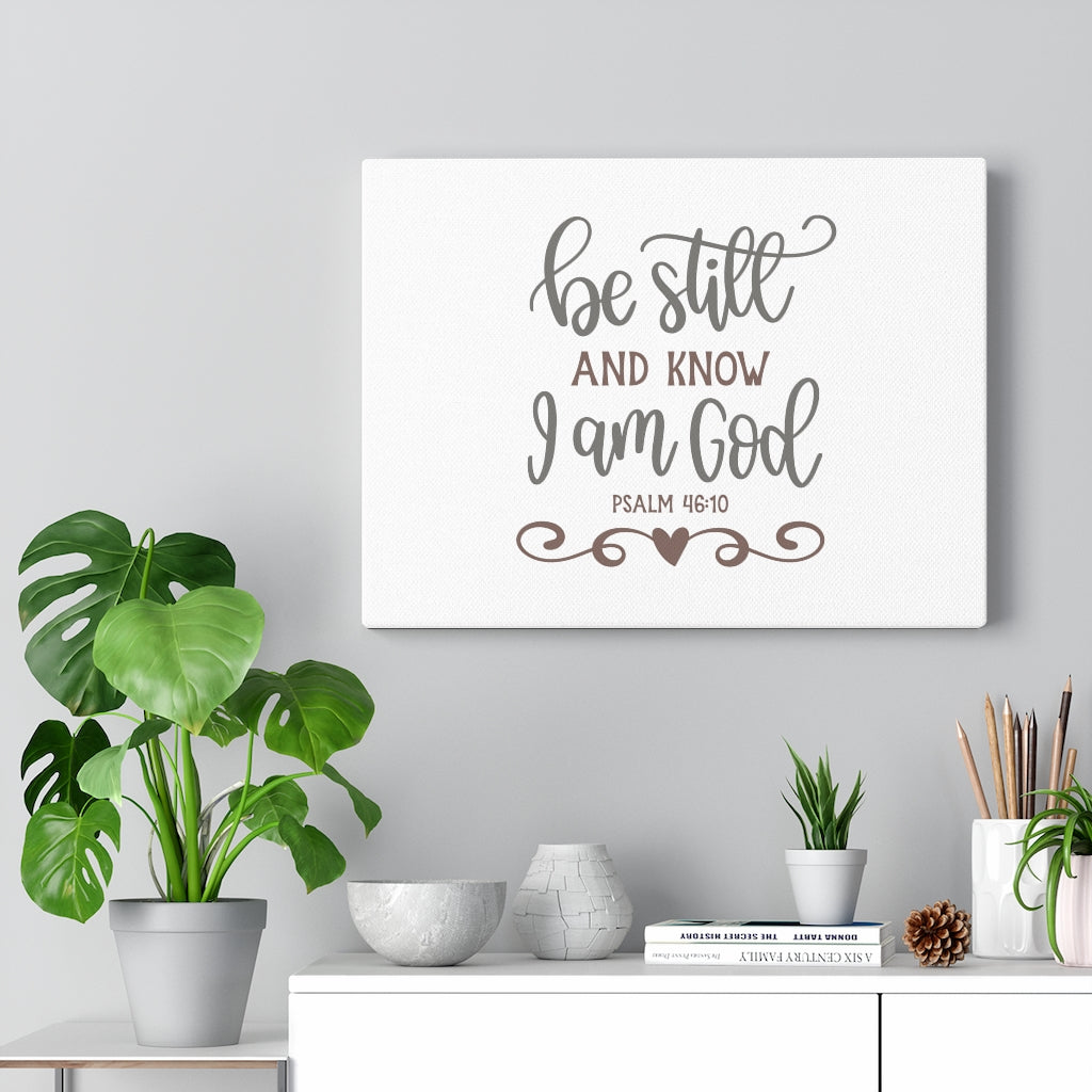 Scripture Walls Know I Am God Psalm 46:10 Bible Verse Canvas Christian Wall Art Ready to Hang Unframed-Express Your Love Gifts