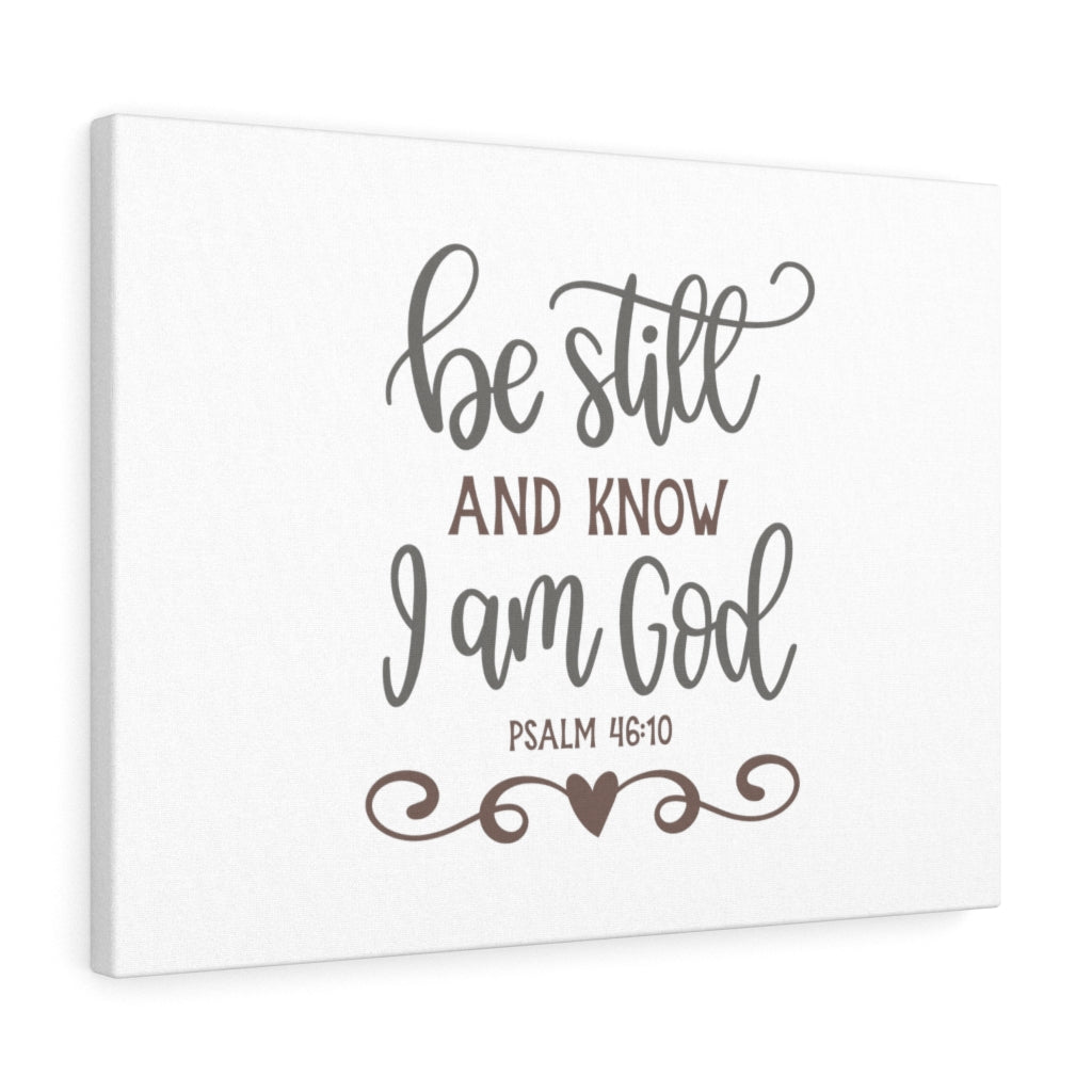 Scripture Walls Know I Am God Psalm 46:10 Bible Verse Canvas Christian Wall Art Ready to Hang Unframed-Express Your Love Gifts