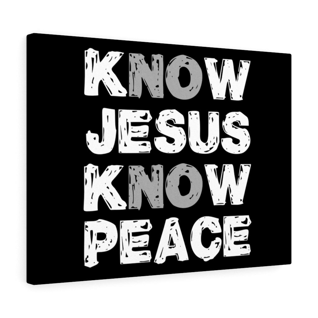 Scripture Walls Know Jesus Know Peace Bible Verse Canvas Christian Wall Art Ready to Hang Unframed-Express Your Love Gifts