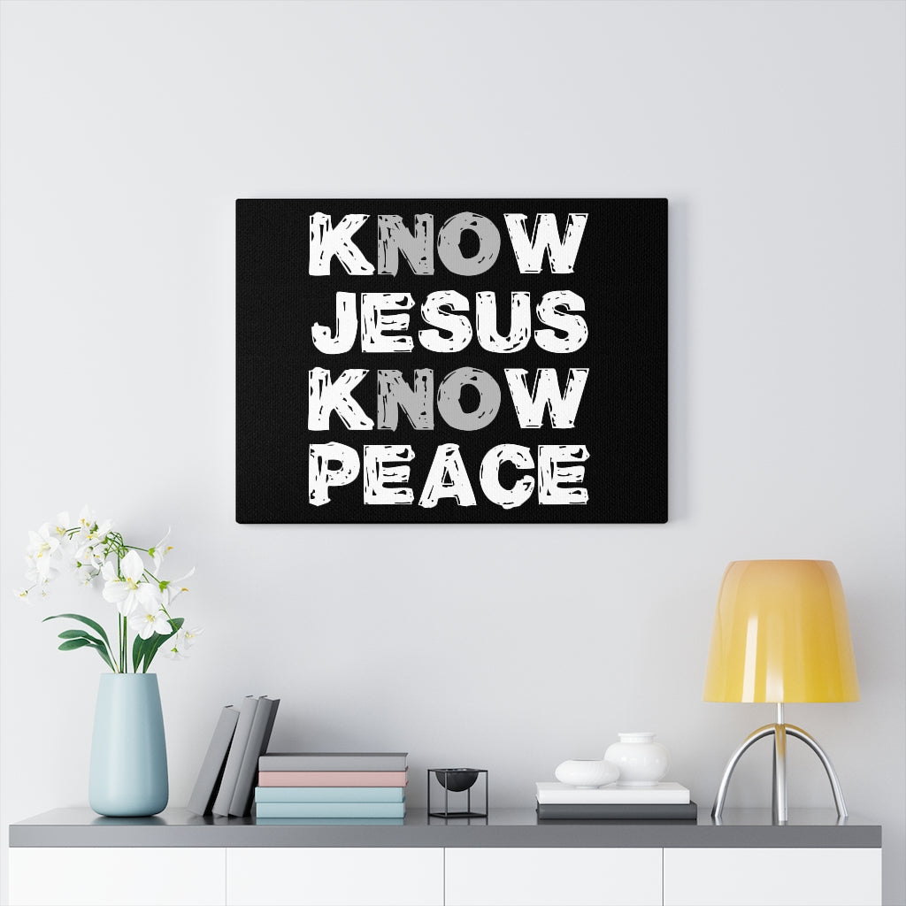 Scripture Walls Know Jesus Know Peace Bible Verse Canvas Christian Wall Art Ready to Hang Unframed-Express Your Love Gifts