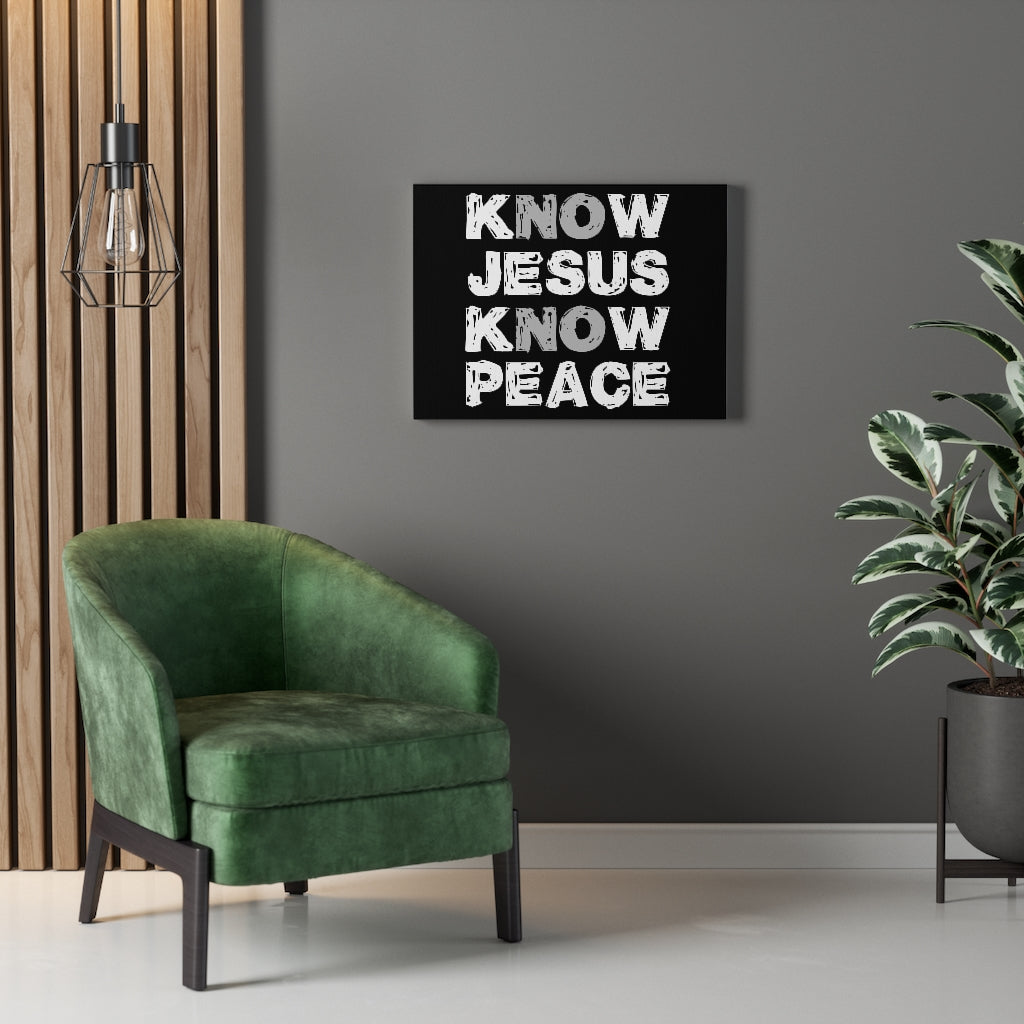Scripture Walls Know Jesus Know Peace Bible Verse Canvas Christian Wall Art Ready to Hang Unframed-Express Your Love Gifts