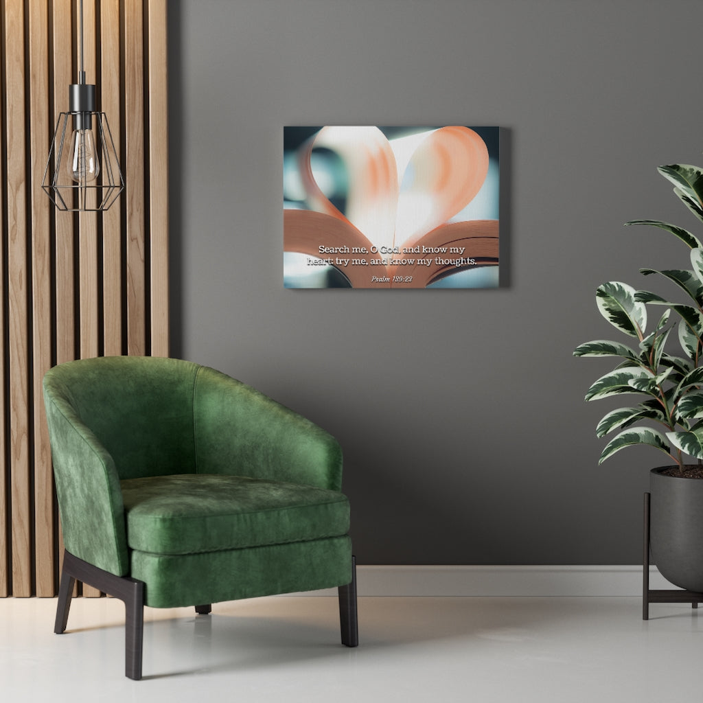 Scripture Walls Know My Thoughts Psalm 139:23 Bible Verse Canvas Christian Wall Art Ready to Hang Unframed-Express Your Love Gifts