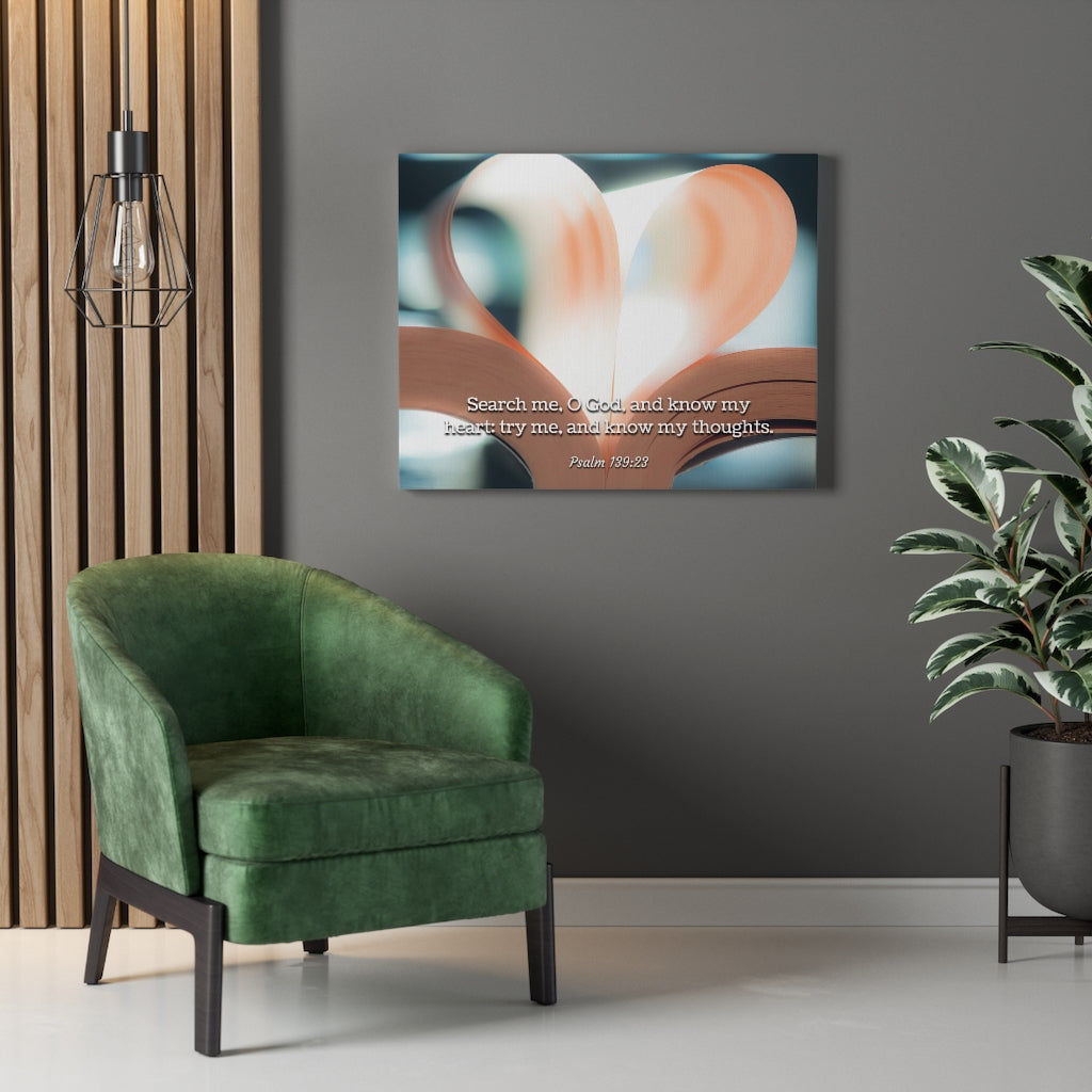 Scripture Walls Know My Thoughts Psalm 139:23 Bible Verse Canvas Christian Wall Art Ready to Hang Unframed-Express Your Love Gifts