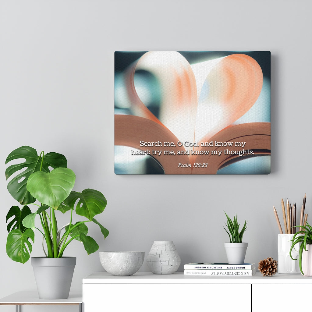 Scripture Walls Know My Thoughts Psalm 139:23 Bible Verse Canvas Christian Wall Art Ready to Hang Unframed-Express Your Love Gifts
