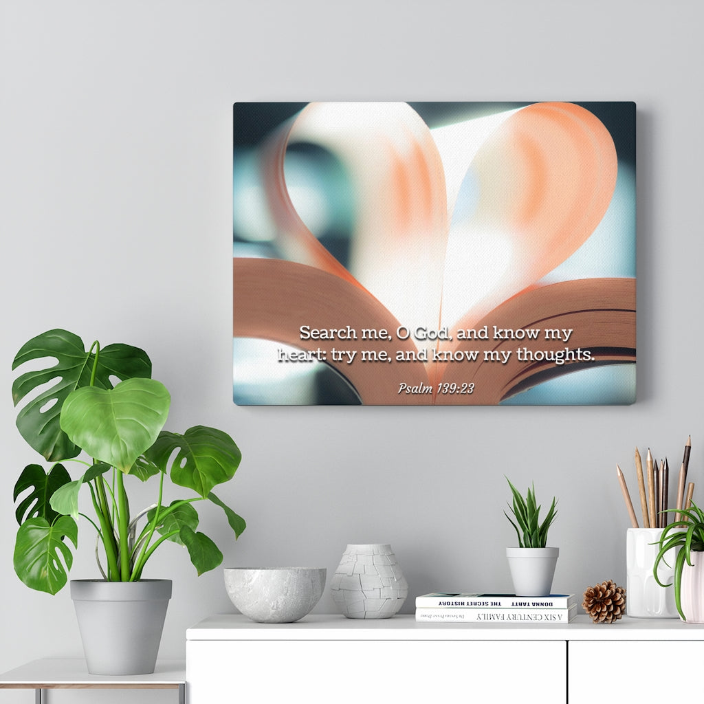 Scripture Walls Know My Thoughts Psalm 139:23 Bible Verse Canvas Christian Wall Art Ready to Hang Unframed-Express Your Love Gifts