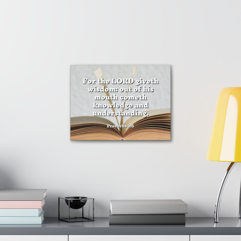 Scripture Walls Knowledge And Understanding Proverbs 2:6 Bible Verse Canvas Christian Wall Art Ready to Hang Unframed-Express Your Love Gifts