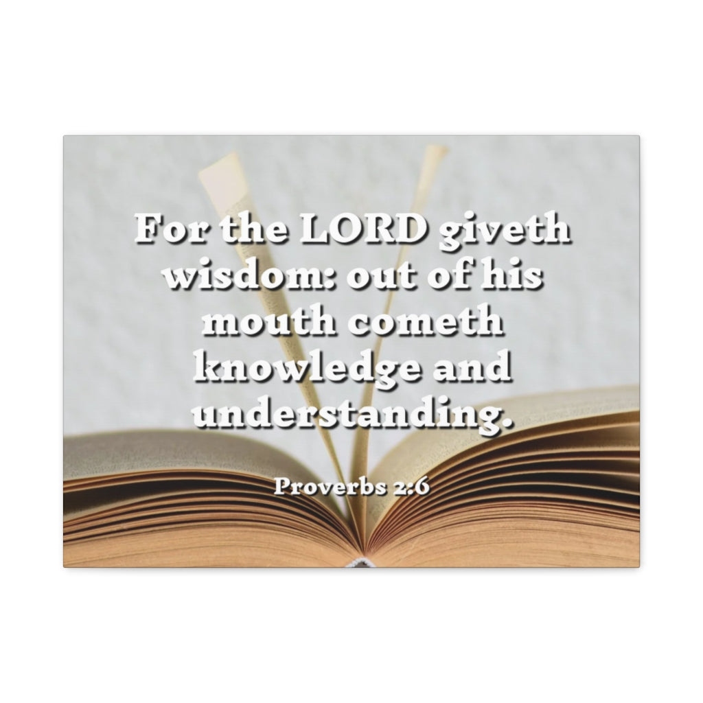 Scripture Walls Knowledge And Understanding Proverbs 2:6 Bible Verse Canvas Christian Wall Art Ready to Hang Unframed-Express Your Love Gifts