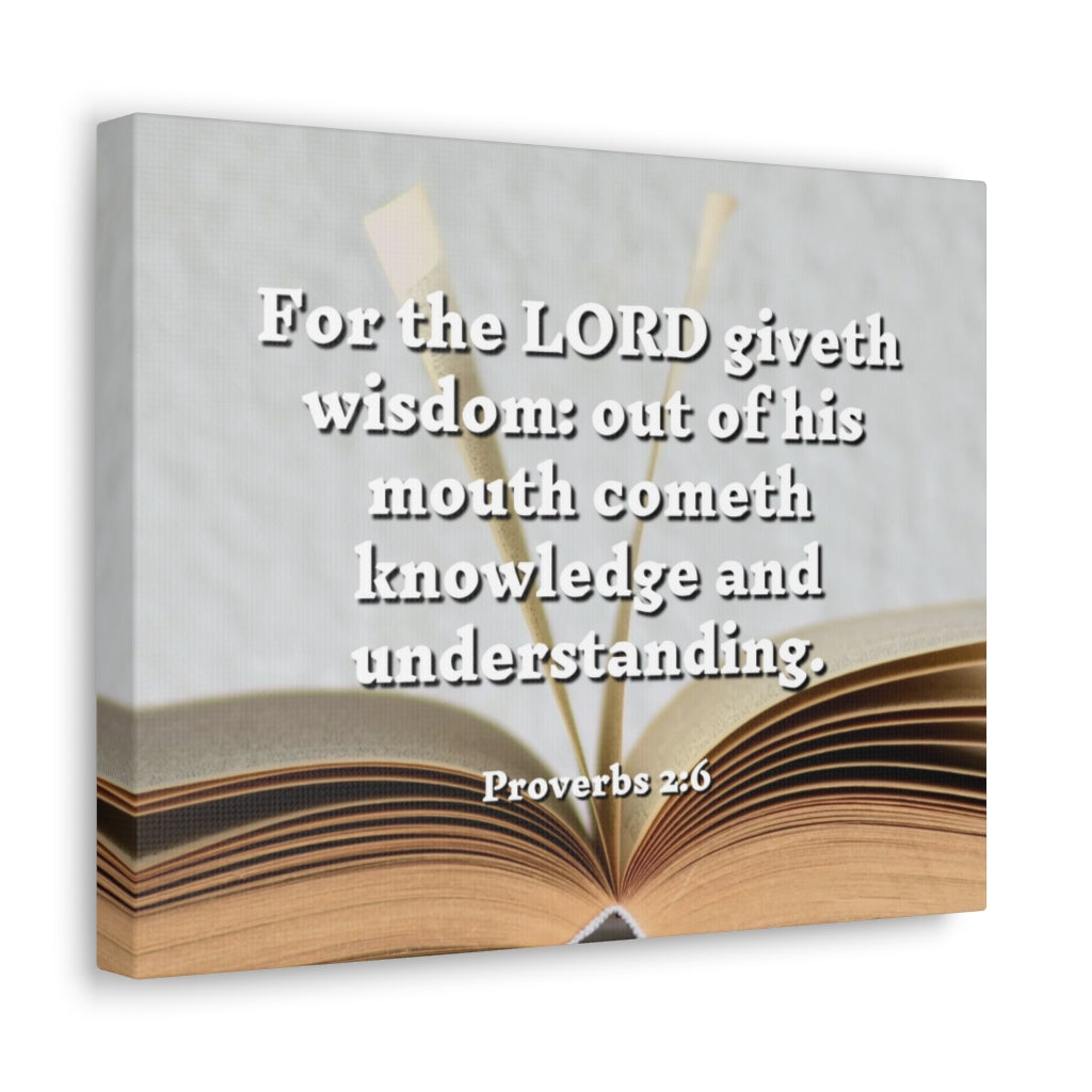 Scripture Walls Knowledge And Understanding Proverbs 2:6 Bible Verse Canvas Christian Wall Art Ready to Hang Unframed-Express Your Love Gifts