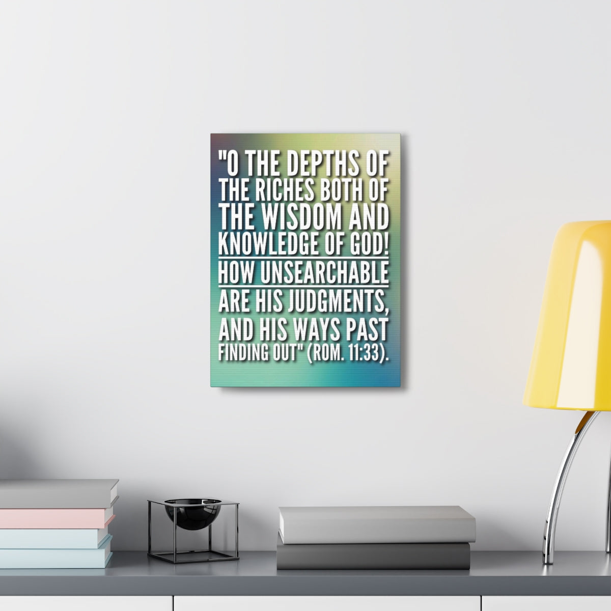 Scripture Walls Knowledge Of God Romance 11:33 Bible Verse Canvas Christian Wall Art Bible Verse Print Ready To Hang Unframed-Express Your Love Gifts