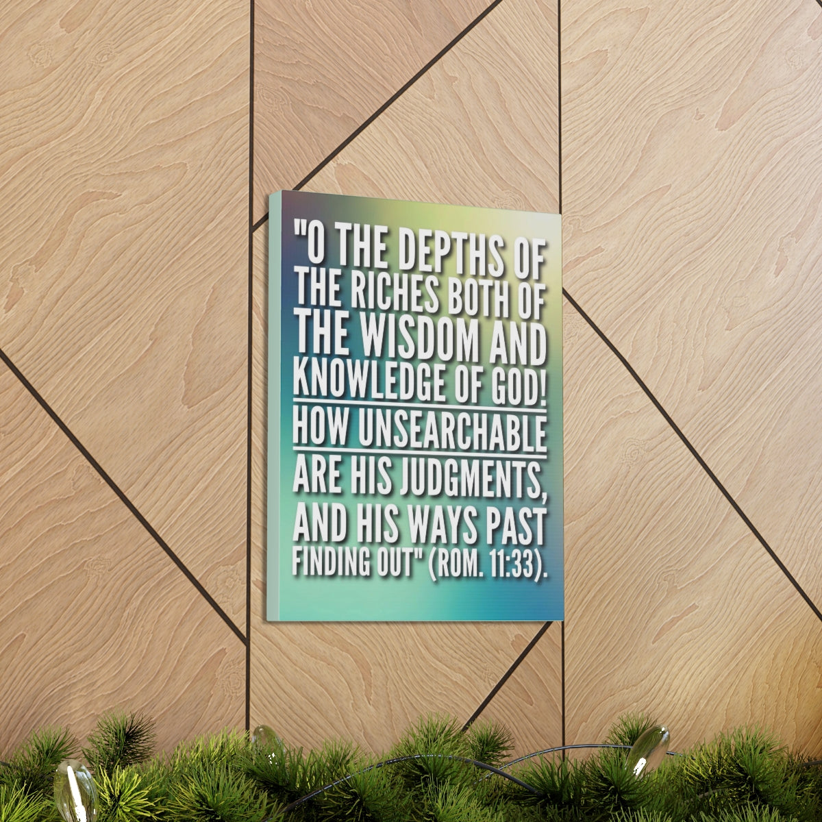 Scripture Walls Knowledge Of God Romance 11:33 Bible Verse Canvas Christian Wall Art Bible Verse Print Ready To Hang Unframed-Express Your Love Gifts