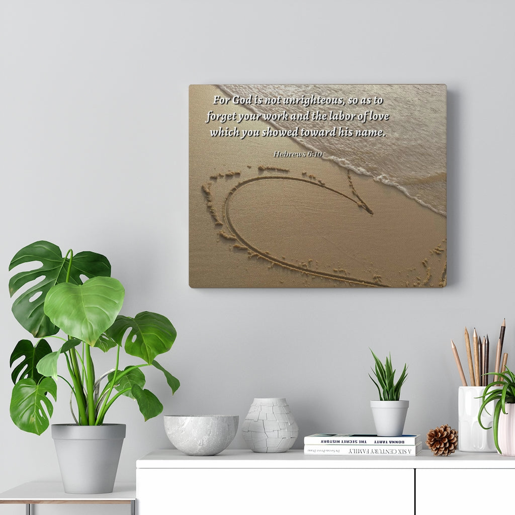 Scripture Walls Labour Of Love Hebrews 6:10 Bible Verse Canvas Christian Wall Art Ready to Hang Unframed-Express Your Love Gifts