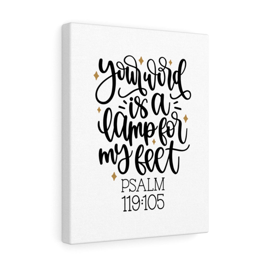 Scripture Walls Lamp For My Feet Psalm 119:105 Bible Verse Canvas Christian Wall Art Ready to Hang Unframed-Express Your Love Gifts