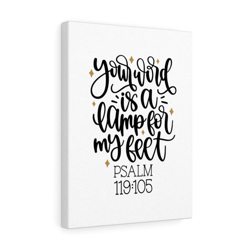 Scripture Walls Lamp For My Feet Psalm 119:105 Bible Verse Canvas Christian Wall Art Ready to Hang Unframed-Express Your Love Gifts