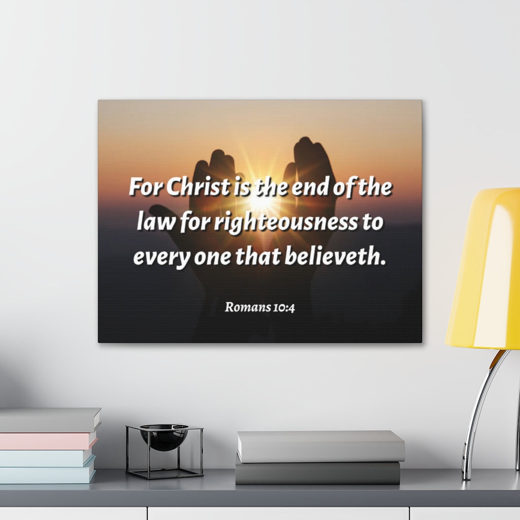 Scripture Walls Law For Righteousness Romans 10:4 Bible Verse Canvas Christian Wall Art Ready to Hang Unframed-Express Your Love Gifts
