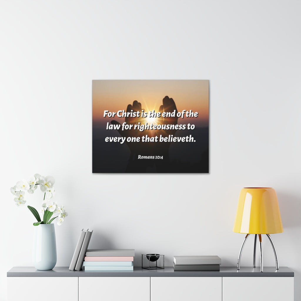 Scripture Walls Law For Righteousness Romans 10:4 Bible Verse Canvas Christian Wall Art Ready to Hang Unframed-Express Your Love Gifts