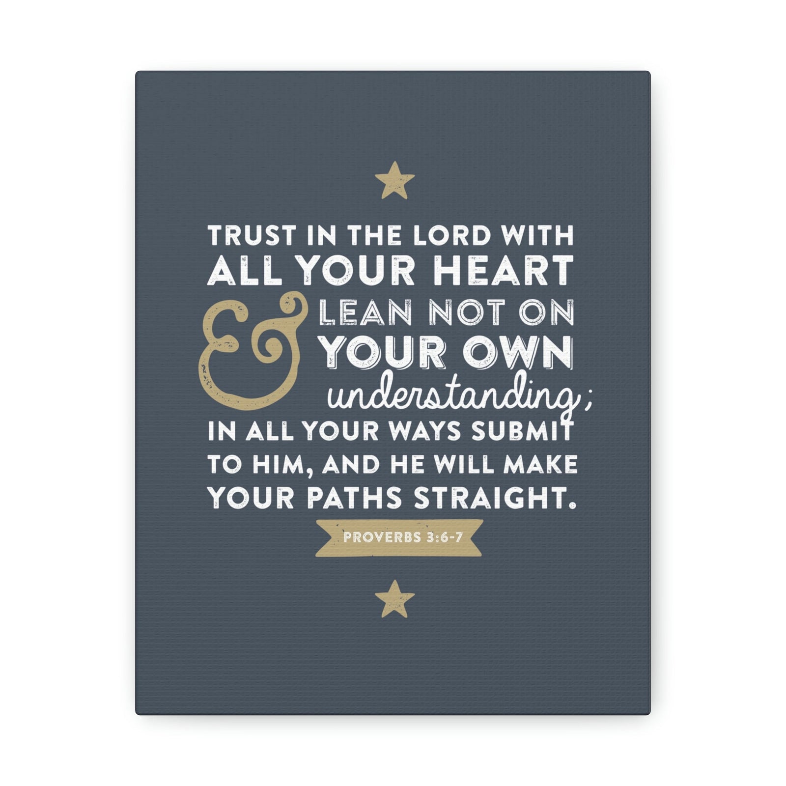 Scripture Walls Lean Not On Your Own Proverbs 3:6 Bible Verse Canvas Christian Wall Art Ready to Hang Unframed-Express Your Love Gifts