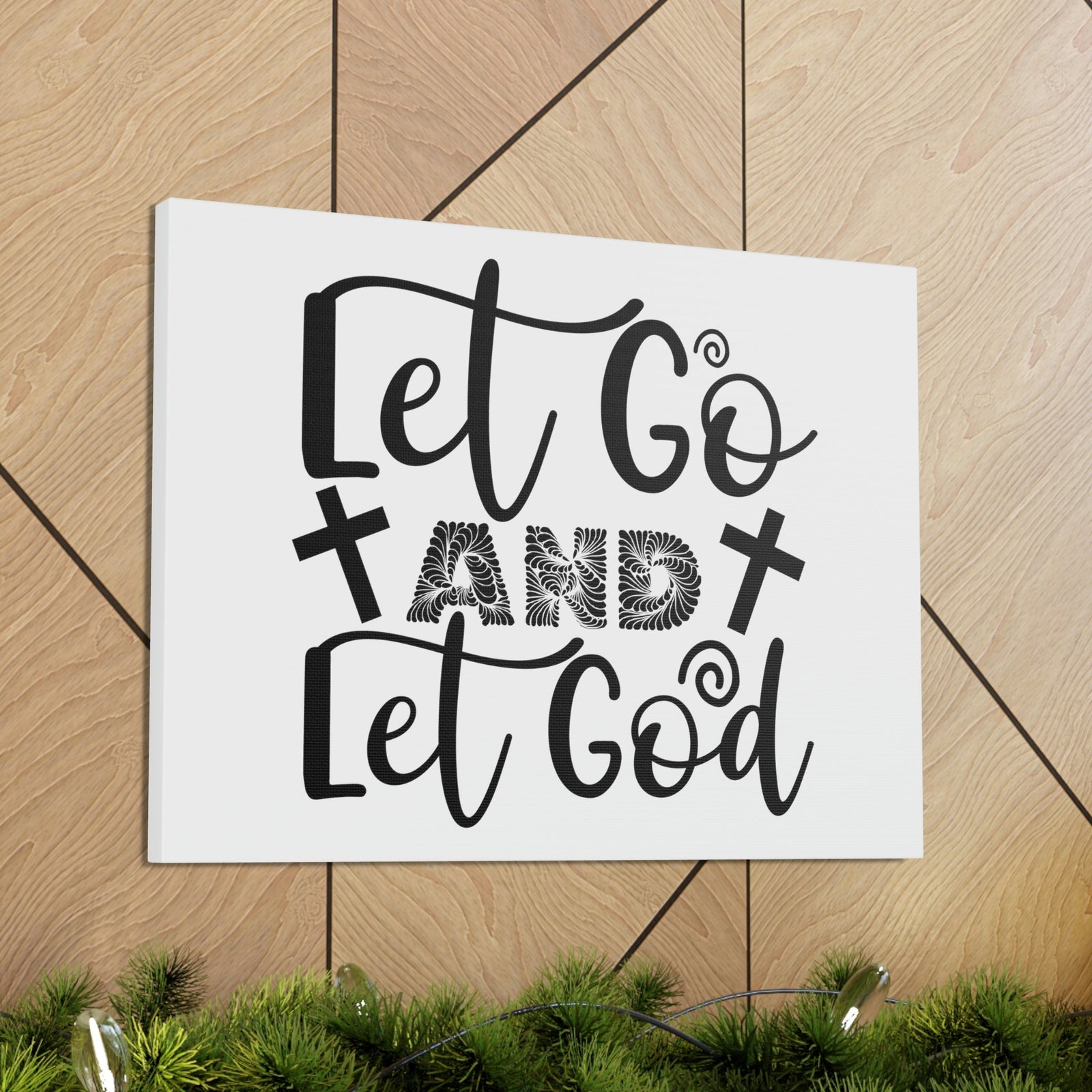 Scripture Walls Let Go And Let God John 14:27 Cross Christian Wall Art Print Ready to Hang Unframed-Express Your Love Gifts