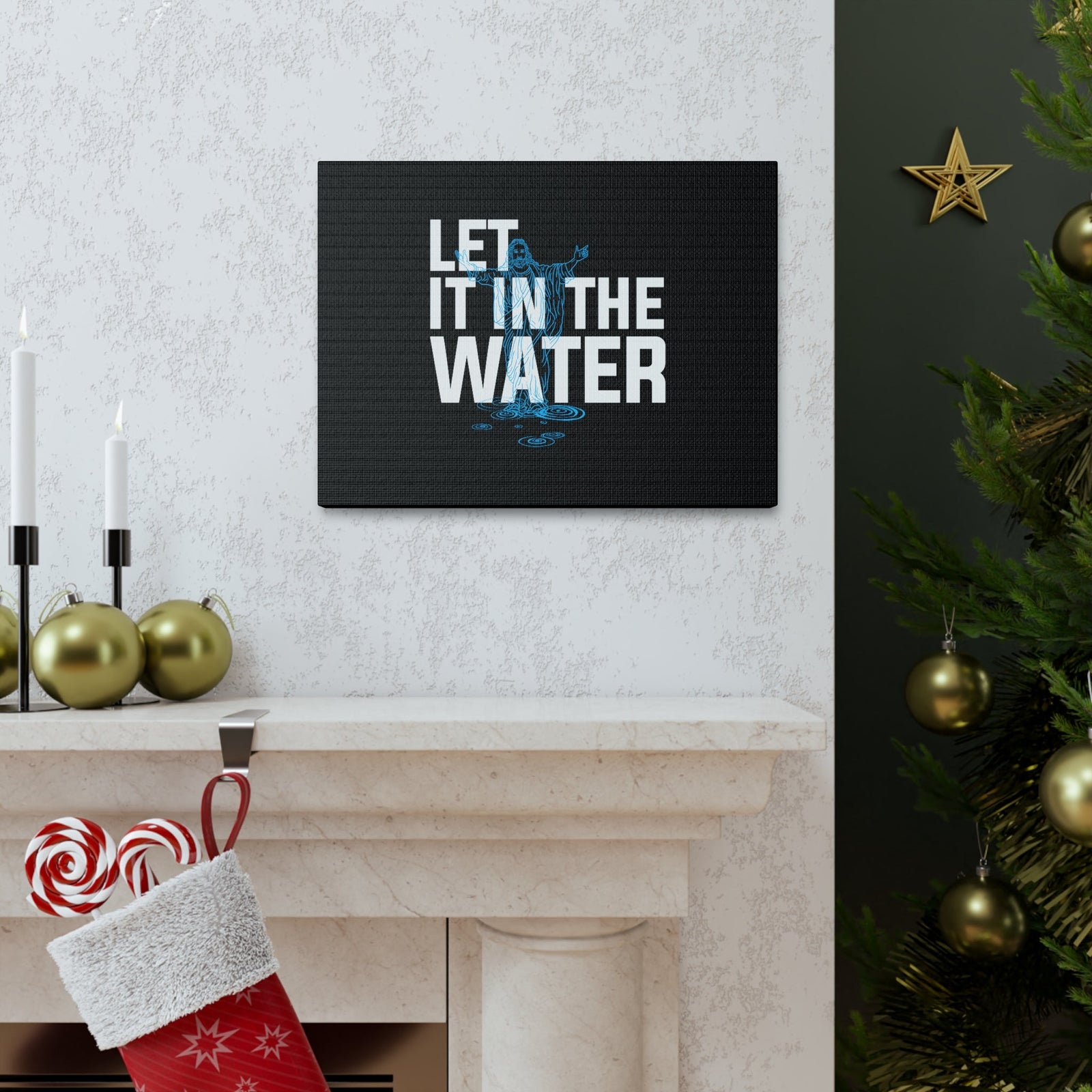 Scripture Walls Let It In The Water John 7:37 Christian Wall Art Bible Verse Print Ready to Hang Unframed-Express Your Love Gifts