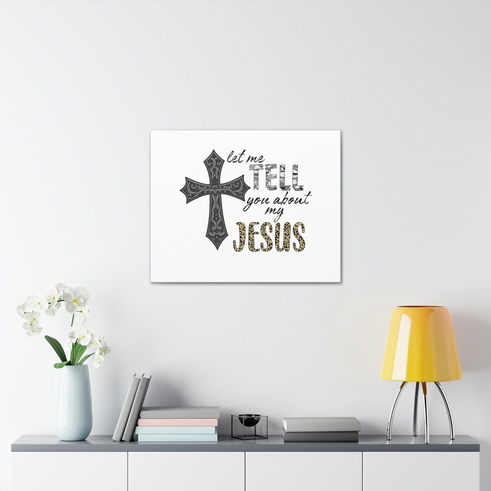 Scripture Walls Let Me Tell You About My Jesus Hebrews 4:15 Christian Wall Art Bible Verse Print Ready to Hang Unframed-Express Your Love Gifts
