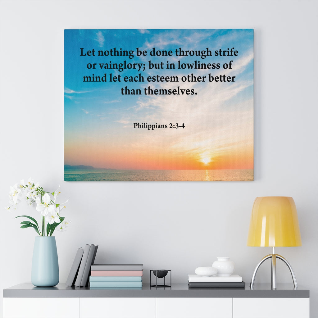 Scripture Walls Let Nothing Be Done Philippians 2:3-4 Bible Verse Canvas Christian Wall Art Ready to Hang Unframed-Express Your Love Gifts