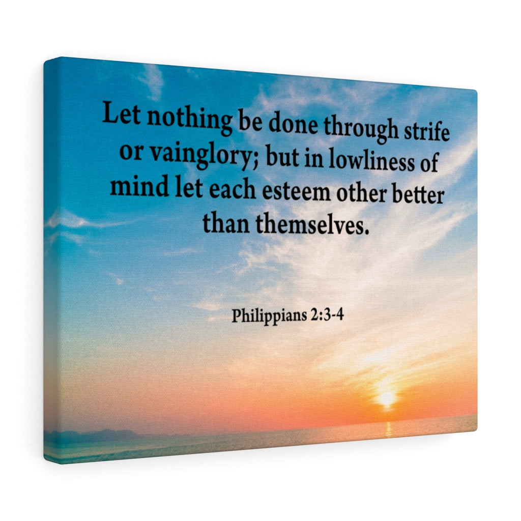 Scripture Walls Let Nothing Be Done Philippians 2:3-4 Bible Verse Canvas Christian Wall Art Ready to Hang Unframed-Express Your Love Gifts