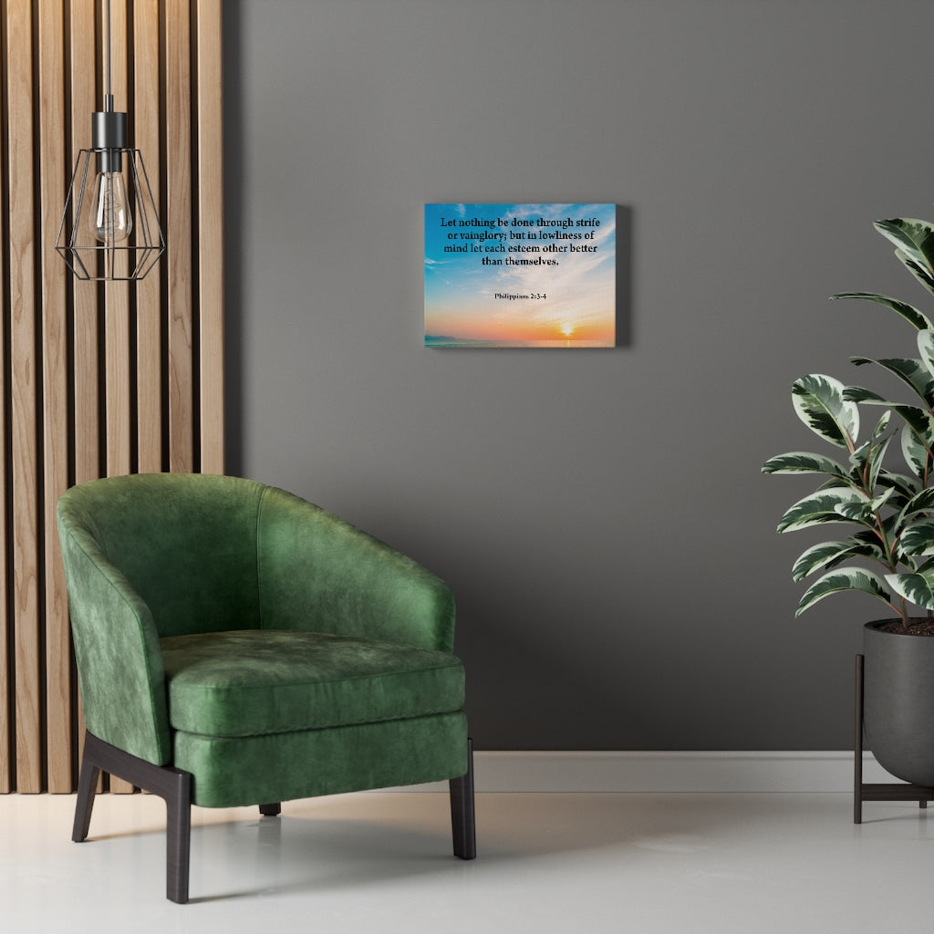 Scripture Walls Let Nothing Be Done Philippians 2:3-4 Bible Verse Canvas Christian Wall Art Ready to Hang Unframed-Express Your Love Gifts