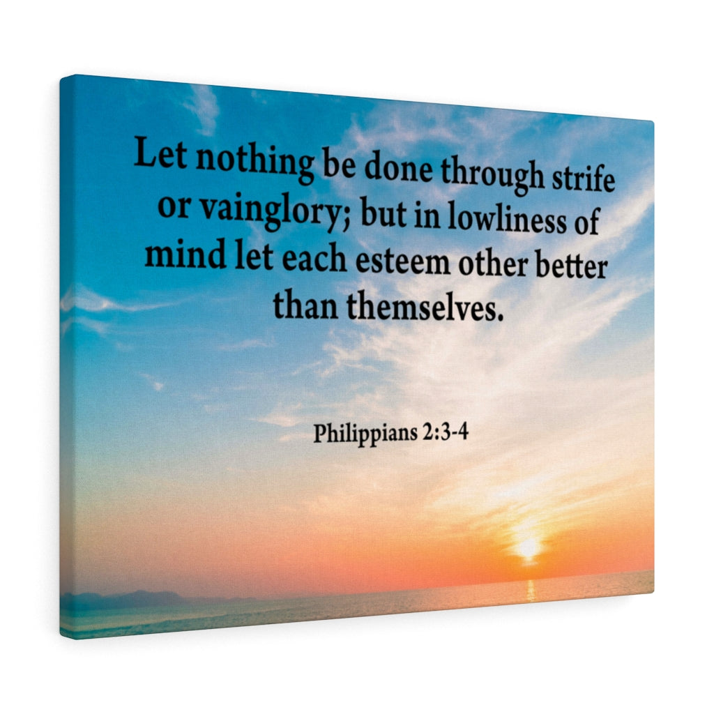 Scripture Walls Let Nothing Be Done Philippians 2:3-4 Bible Verse Canvas Christian Wall Art Ready to Hang Unframed-Express Your Love Gifts