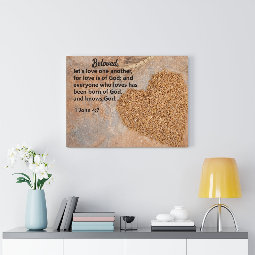Scripture Walls Let's Love One Another 1 John 4:7 Bible Verse Canvas Christian Wall Art Ready to Hang Unframed-Express Your Love Gifts
